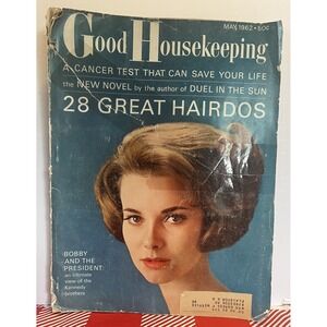 Good Housekeeping Magazine May 1962 Bobby Kennedy, 28 Great Hairdos JFK
